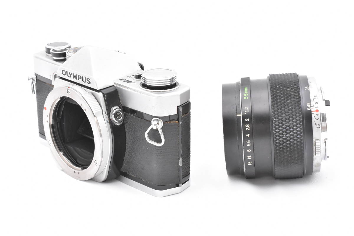 OLYMPUS オリンパス M-1 シルバー フィルムカメラ + M-SYSTEM G.ZUIKO AUTO-S 55mm F/1.2 レンズ (t3496)_画像3