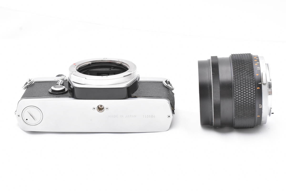 OLYMPUS オリンパス M-1 シルバー フィルムカメラ + M-SYSTEM G.ZUIKO AUTO-S 55mm F/1.2 レンズ (t3496)_画像5