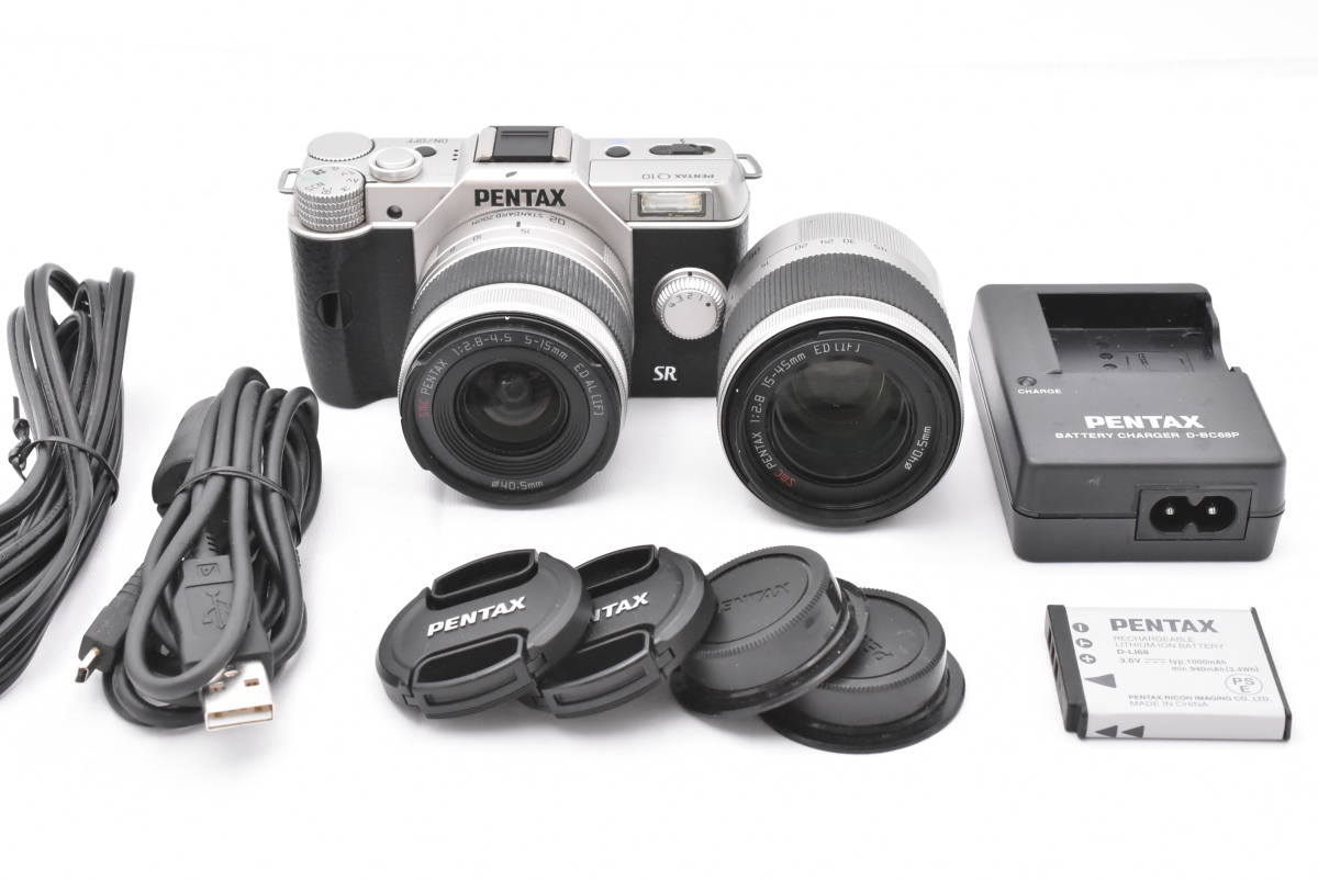 【12月スーパーSALE 15％OFF】 SMC + デジタルカメラ シルバーボディ Q10 ペンタックス PENTAX PENTAX (t4170) ED F2.8 15-45mm + AL ED F2.8-4.5 5-15mm ペンタックス