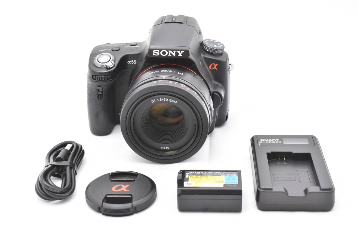 逸品】 + デジタル一眼レフカメラ ブラックボディ α55 ソニー SONY DT