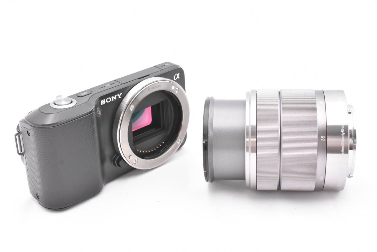 Sony ソニー α NEX-3 ブラックボディ ミラーレス一眼 デジタルカメラ + E 18-55mm F/3.5-5.6 レンズ (t4191)_画像2