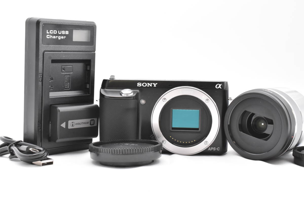 Sony ソニー α NEX-F3 APS-C ブラックボディ デジタルカメラ + ALC-SH113 30mm F/3.5 Macro (t3534)_画像1