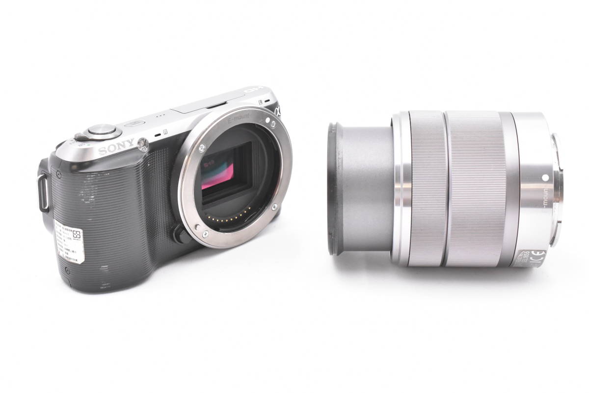 SONY ソニー α NEX-C3 ブラックボディ デジタルカメラ + E 18-55mm F/3.5-5.6 OSS レンズ (t3615)_画像2