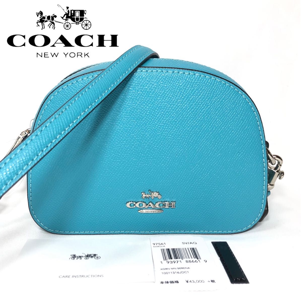 【新品】COACH コーチ ショルダーバッグ ミニ セレナ クロスボディ アクア ブルー 水色 97561