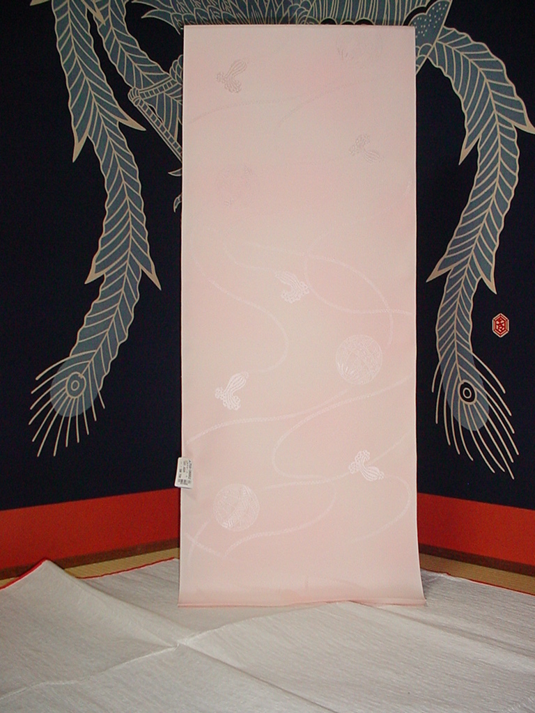 【特価！ 正絹 東雲 長襦袢 地紋 薄ピンク 13.5m 未仕立て 日本製】