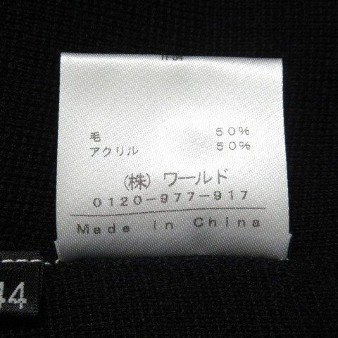 A8◆【美品】インディヴィ ハイネック 長袖ニット 黒 ブラック 44 15号 大きいサイズ プルオーバー セーター 127-15765 春 秋 冬 INDIVI_画像5