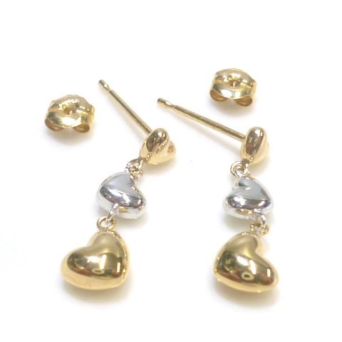 J*K18 swaying! Heart 3 ream stud earrings yellow gold 18 gold casual usually using yellow gold heart earrings[ cat pohs OK]