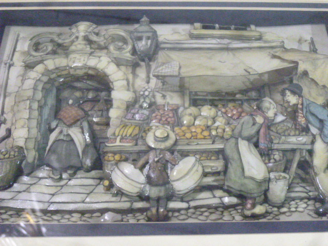 ■■ ANTON PIECK 立体絵 ３D 果物屋さん　未使用保管品■■_画像9