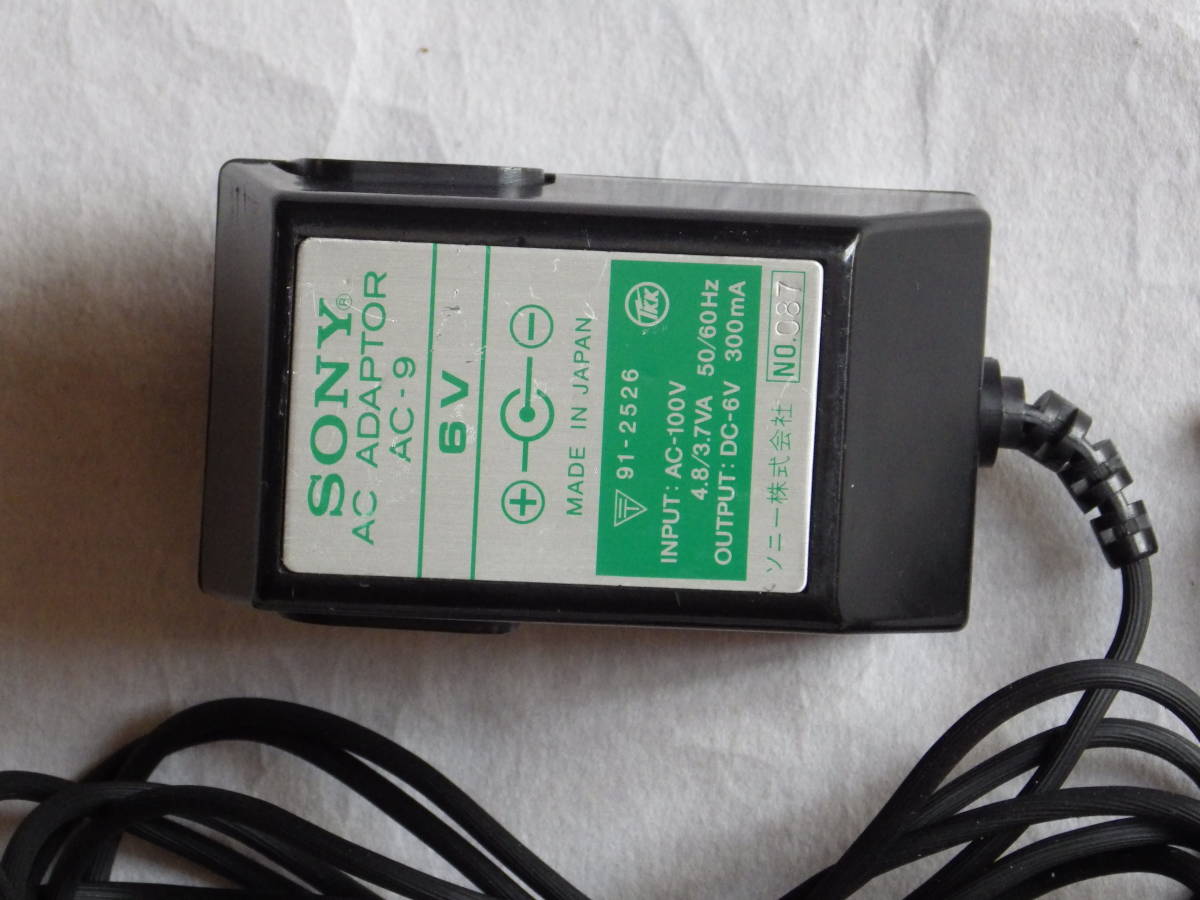 SONY AC　ADAPTER　AC-9　ソニー純正ACアダプター　６V　300ｍA　中古品_画像3