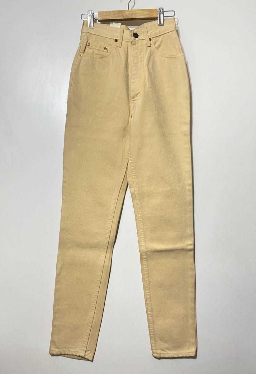 ●デッドストック Levis 606-03 イレギュラー品 テーパード スリム カラー スキニー デニムパンツ size 5 W27 黄 イエロー系 小さいサイズ_画像1