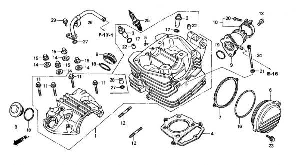 MD33 純正 スターターバルブセット 　 送料250円～ SL230 チョーク バルブ .　スターター ワイヤー 取り付け部 樹脂 .kfb_MD33　E-1　ヘッド