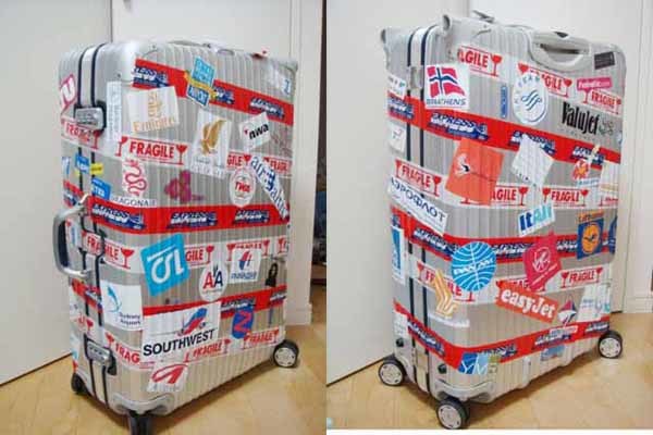 ★d7 ko UV加工 防水加工 スーツケース用 ステッカー シール 航空 海外旅行 スーツケース 5352 Japan 20_貼るとこんな感じです。