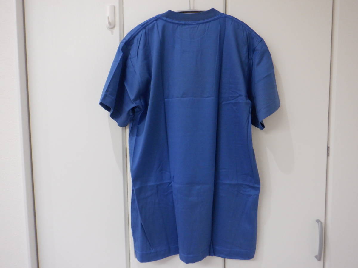 MISSONI Missoni short sleeves T-shirt [M] blue Logo print design ound-necked shirt small Japanese cedar industry ( stock ) unused 