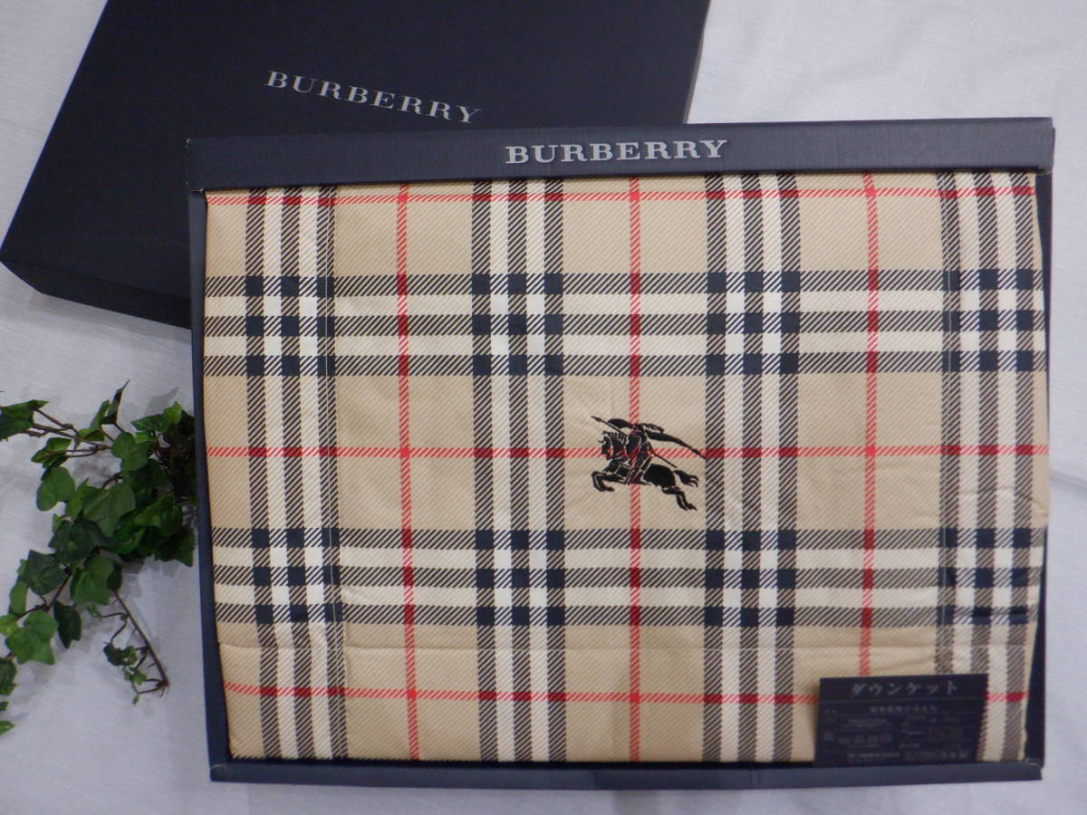 廃盤品◆BURBERRYバーバリー 羽毛肌掛け布団 150×200㎝ シングル ベージュ チェック柄 ダウンケット/寝具/羽毛布団◆_画像1