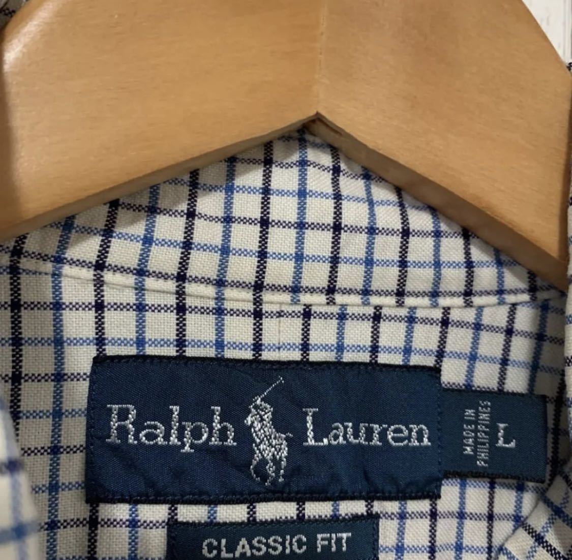 Ralph Lauren チェックシャツ　刺繍ロゴ　クラシックフィット ボタンダウンシャツ 長袖シャツ_画像4