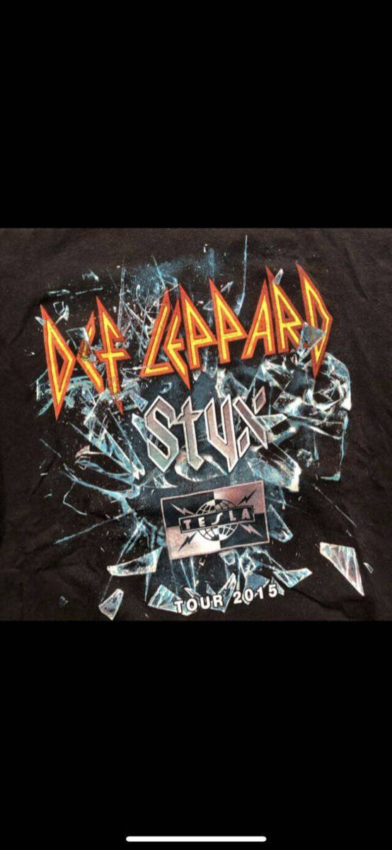 希少 DEF LEPPARD デフ・レパード/ TOUR 2015 Tシャツ バンドT ブラック L サイズ_画像3