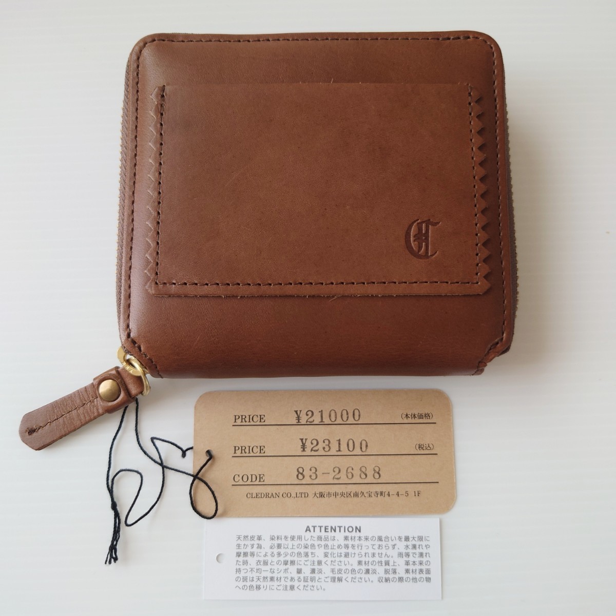 【新品】送料無料 CLEDRAN クレドラン COCO ココ 二つ折り財布 ラウンドファスナー