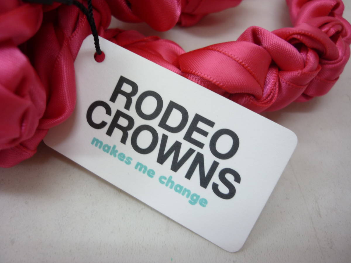 未使用 RODEO CROWNS ロデオクラウンズ ハンドメイド サテンリボン ハンドバッグ ミニトート 手提げ ピンク ●⑥ a_画像4