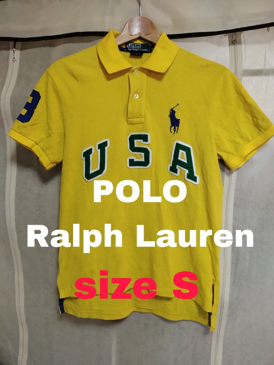 POLO RALPH LAUREN ポロラルフローレン ビッグポニー ポロシャツサイズS色イエローUSA