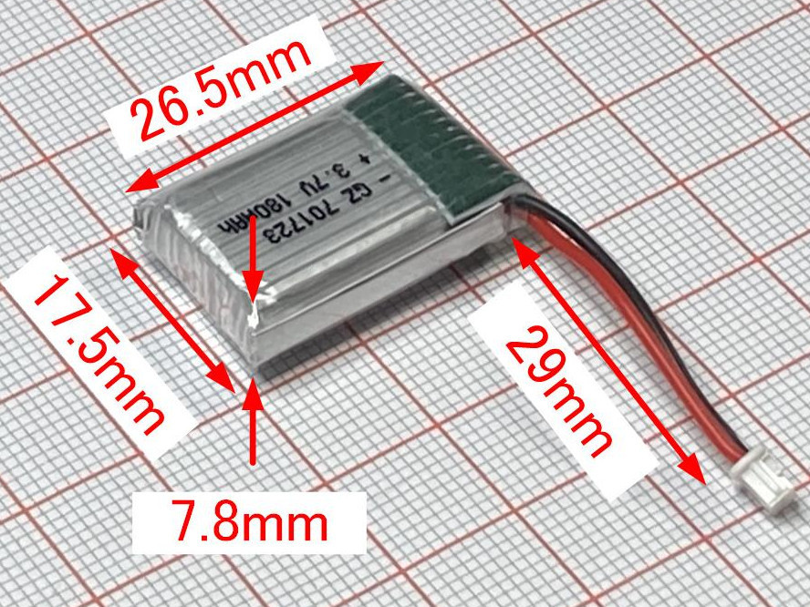 送料120円～ Lipoバッテリー 180mAh 3.7V 701723 ドローン ヘリコプター ラジコン おもちゃ 修理 交換 部品 150mAh 702025 リポバッテリー_画像6