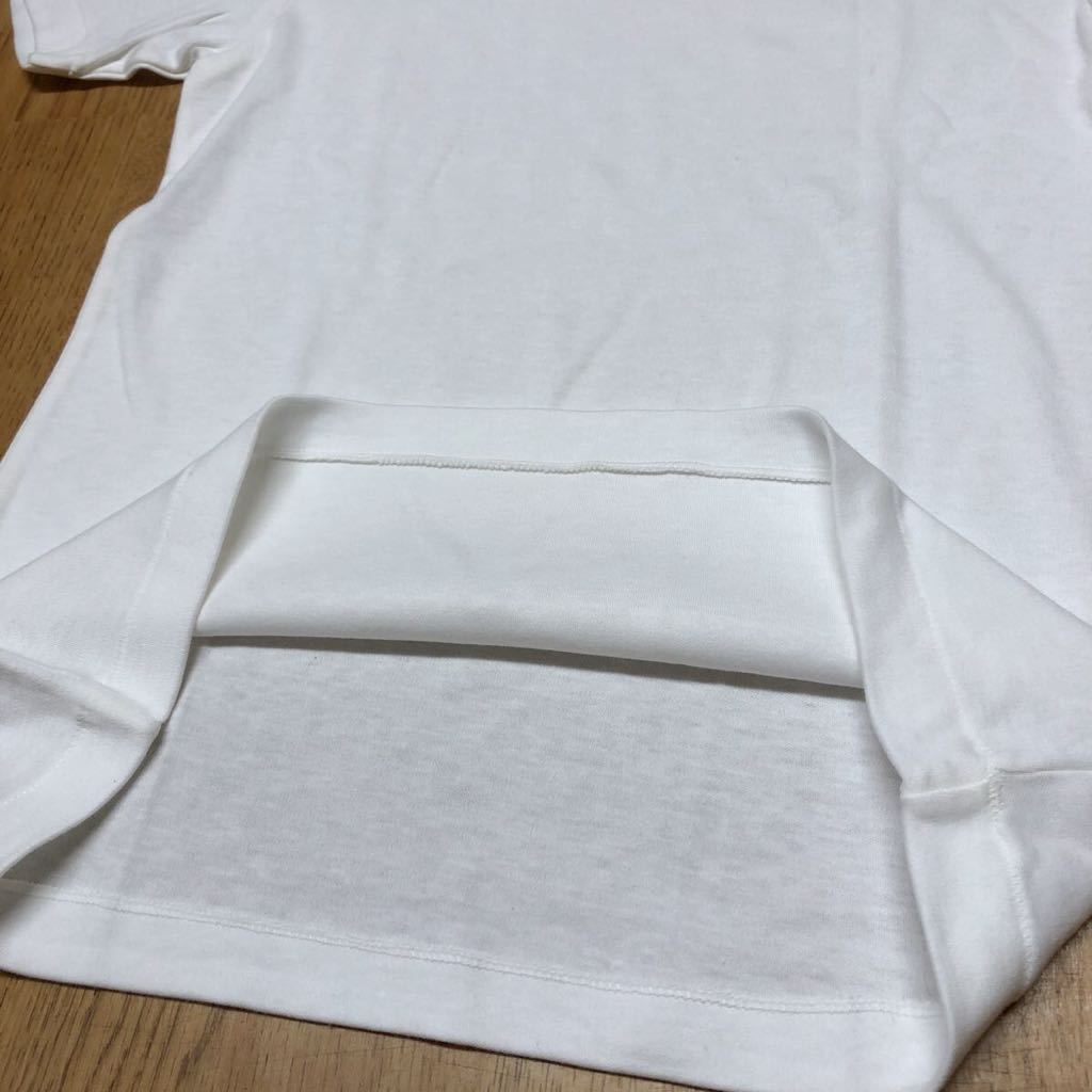 【未使用】70-90's /adidas アディダス サイズ150 半袖Tシャツ トップス Ｖネック ロゴプリント 白Tシャツ ビンテージ a-2_画像4
