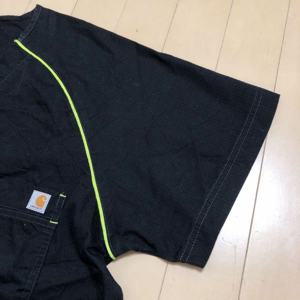 carhartt /カーハート /メンズL 半袖シャツ トップス プルオーバー Ｖネック メディカル ポリコットン ポケットあり アメカジ USA古着_画像4