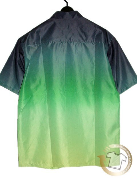 60■コムサメン COMME CA MEN グラデーションプリント半袖シャツ グリーン Sサイズ 未使用 SK21_230706_3の画像3