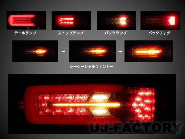 【送料無料】ECE国際認証E6取得/ベンツタイプ エレガンスB(12V)フルLEDテールランプ/流れるウィンカー★汎用タイプ/1年保証_画像4