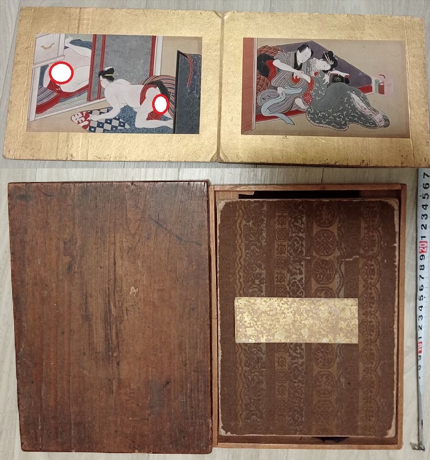 貴重品 肉筆 春画 十二図 絹本肉筆 江戸時代 艶画 共箱 ◇枕絵 貴重品 肉筆 春画 十二図 絹本肉筆 江戸時代 艶画 共箱 ◇枕絵