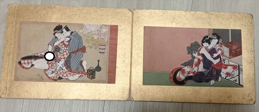 貴重品 肉筆 春画 十二図 絹本肉筆 江戸時代 艶画 共箱 ◇枕絵 貴重品 肉筆 春画 十二図 絹本肉筆 江戸時代 艶画 共箱 ◇枕絵