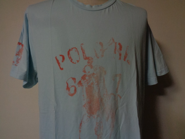 ラルフローレン ビッグポニー コットン Tシャツ メンズ XL 水色 POLO RALPH LAUREN ストレッチ_画像2
