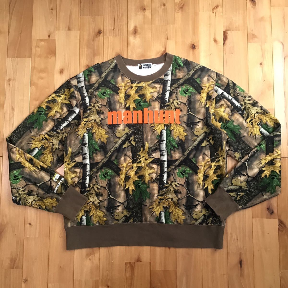 ★XL★ FOREST camo 長袖 スウェット a bathing ape BAPE sweat shirt エイプ ベイプ アベイシングエイプ 迷彩 w494_画像1