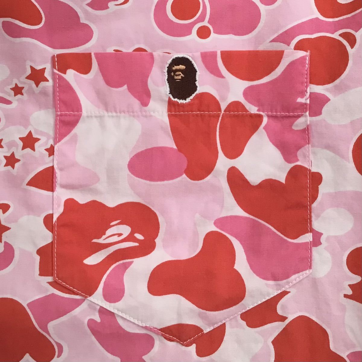 Crazy camo 半袖シャツ Mサイズ a bathing ape BAPE ABC camo pink sta camo psyche エイプ ベイプ アベイシングエイプ ABCカモ NIGO w5775_画像4