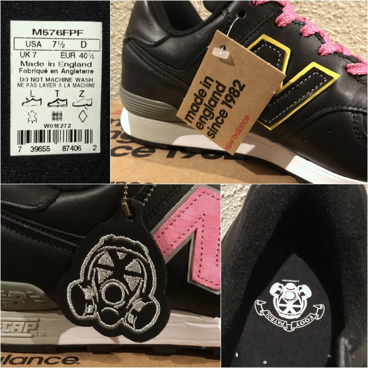 フットパトロール別注 限定260足 UK製 NEW BALANCE M576FPF BLACK US7