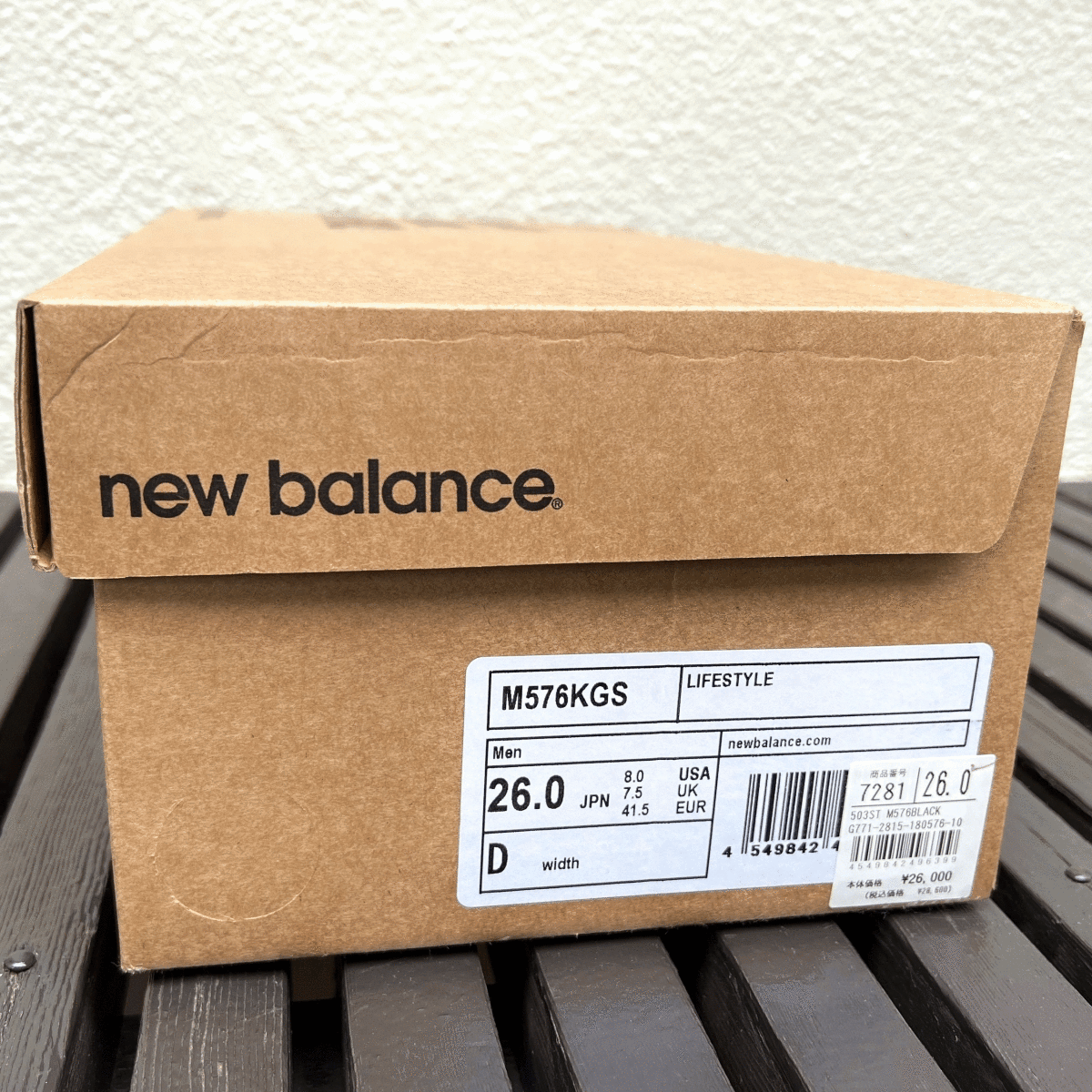 国内正規品 UK製 New Balance M576KGS ブラック×ホワイト US8D 26cm 限定 イギリス英国製 NB スエード 黒 スニーカー Made In England_画像6