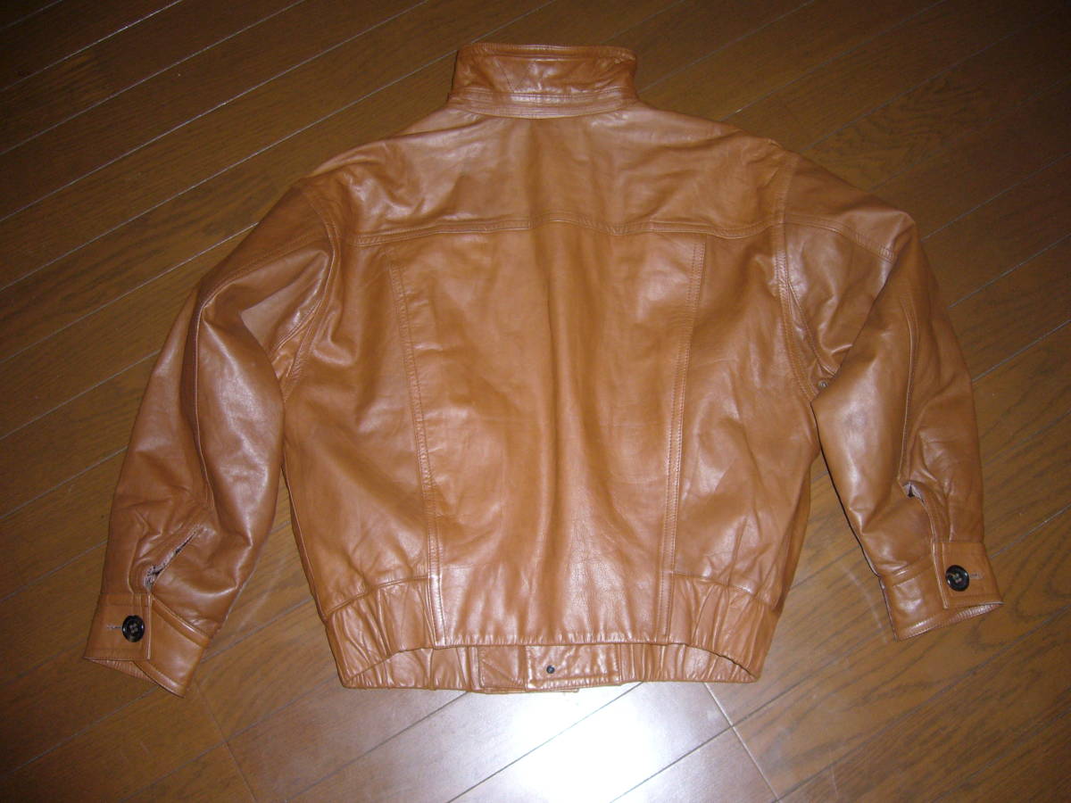 245-650.**:MOGA Moga . leaf ........ leather jacket cow leather made in Japan corporation BIGI size.F color. tea L\'EQUIPErekip* Melrose * beautiful goods 