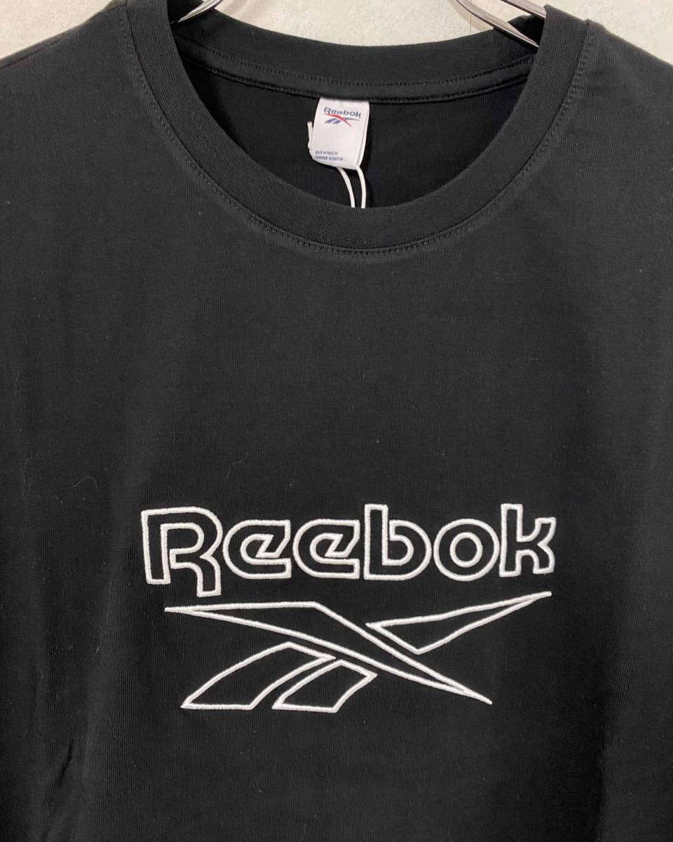 新品 M ★ Reebok リーボック クラシックス ベクター Tシャツ IYP64 ブラック ロゴ刺繍 半袖 定番 ビッグロゴ メンズ レディース 黒_画像5