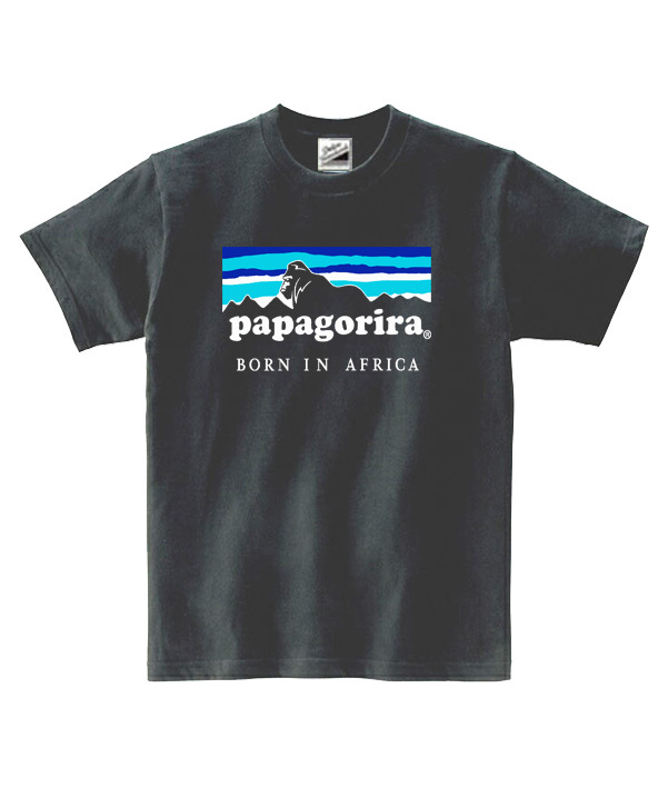 【papagorira黒L】5ozパパゴリラTシャツ面白いおもしろパロディうけるネタプレゼント送料無料・新品_画像1
