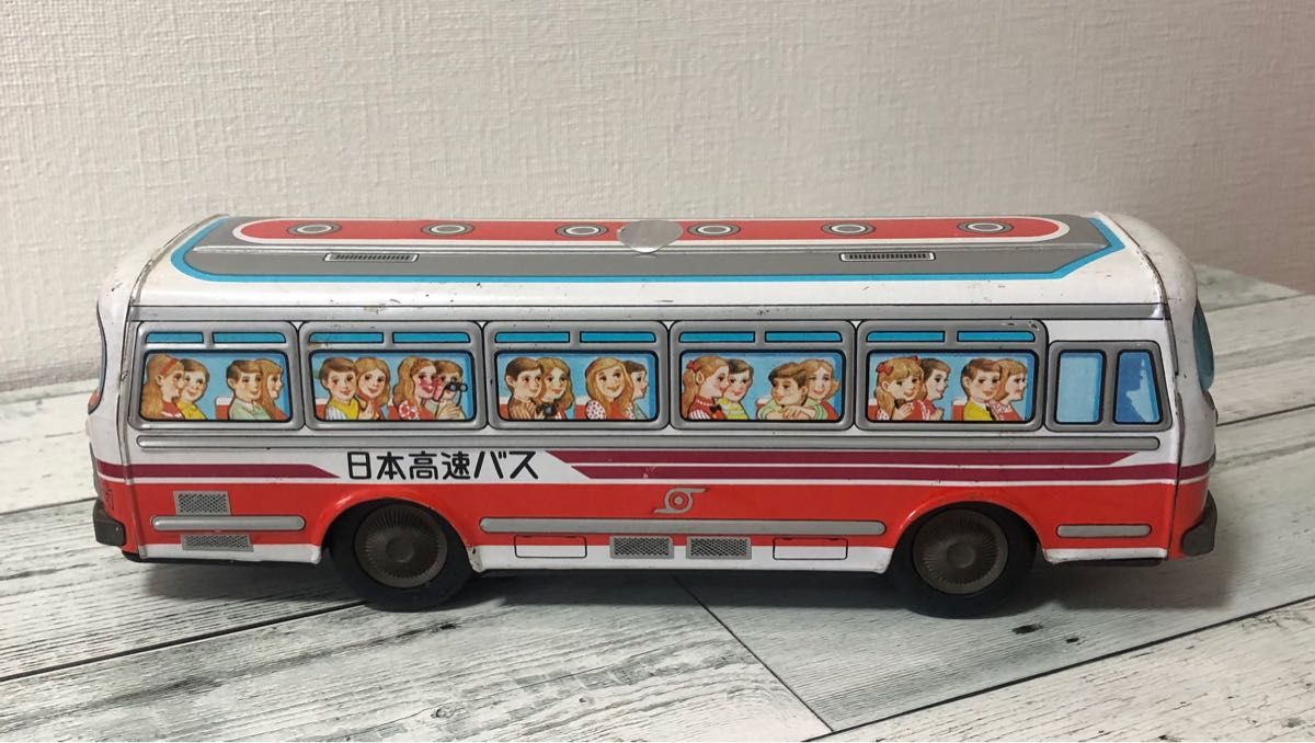 昭和レトロ ブリキ製(イチコー 製) バス(日本高速バス 昭和レトロ ブリキ製(イチコー 製) バス(日本高速バス