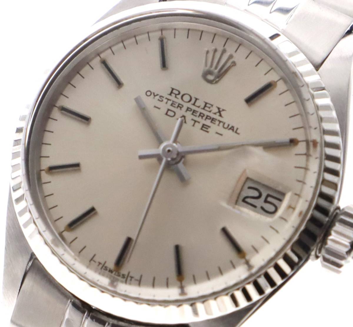 ROLEX Rolex 6517 oyster Perpetual Date [ used ] 1965 year made silver antique lady's 