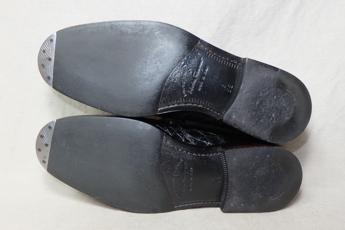  обычная цена 30 десять тысяч и больше Salvatore Ferragamo Ferragamo высший класс крокодил кожа использование прекрасный bit Loafer UK6EE Италия производства кожа обувь bi спица класс 