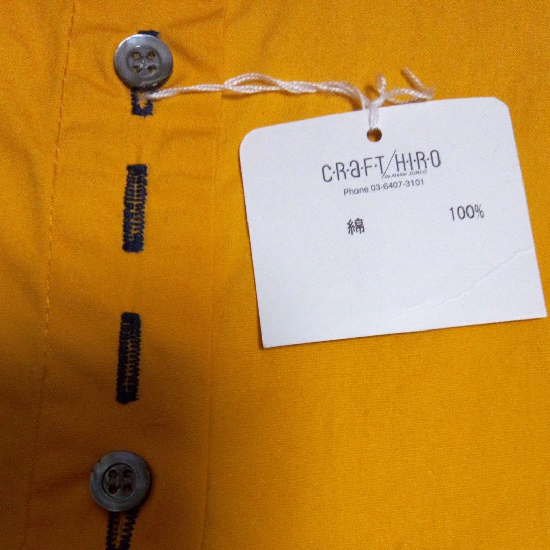 クラフトヒロ　未使用　半袖綿シャツ　Mサイズ