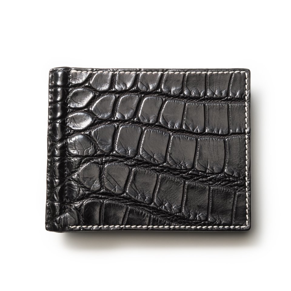 KREIS クライス (KSW-006) Money Clip マネークリップ Genuine Croco クロコダイル ワニ革 黒 定価78100円