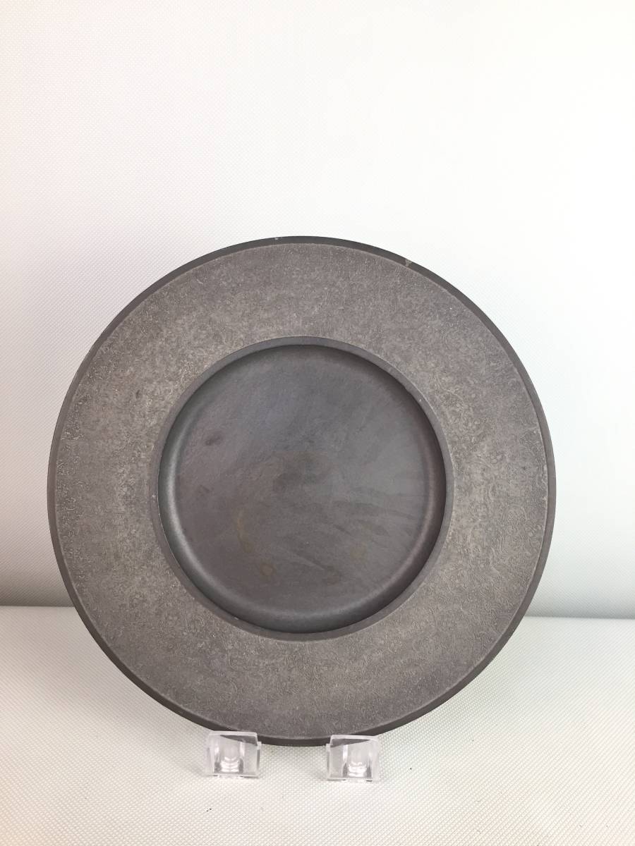 A7725*SELANGOR PEWTERse Ran гол pyu-ta- жестяной орнамент тарелка plate тарелка диаметр примерно 29.8. б/у 