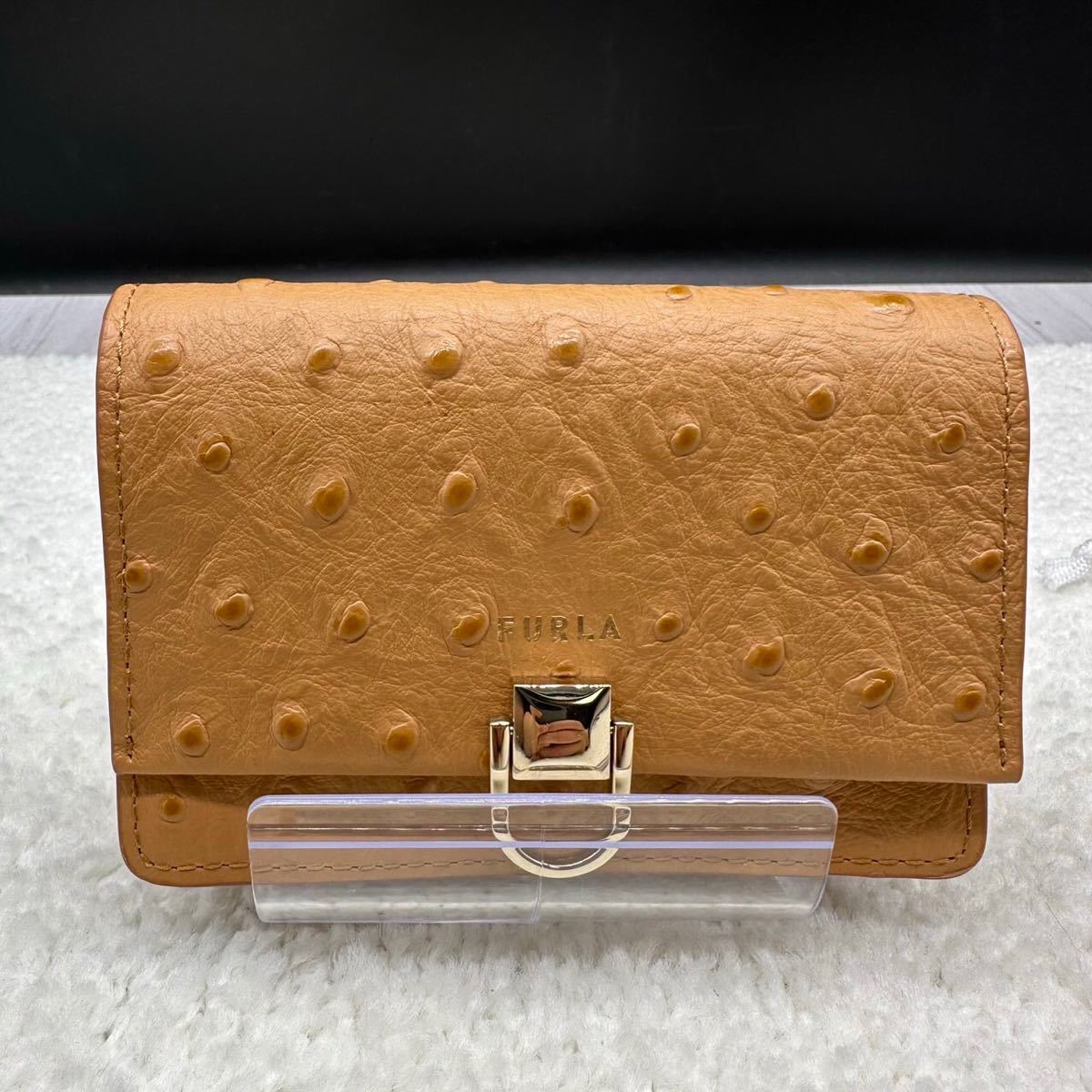 美品 FURLA フルラ パスケース 本革 カードケース 定期入れ 折りたたみ