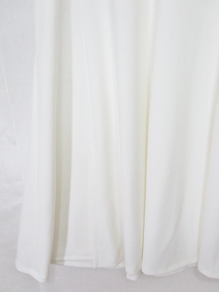 【送料込】 Toilette トワレ ワンピース ホワイト 白 無地 ストレッチ素材 ジャージー地 ノースリーブ Vネック sizeL エレガンス/950612_画像3