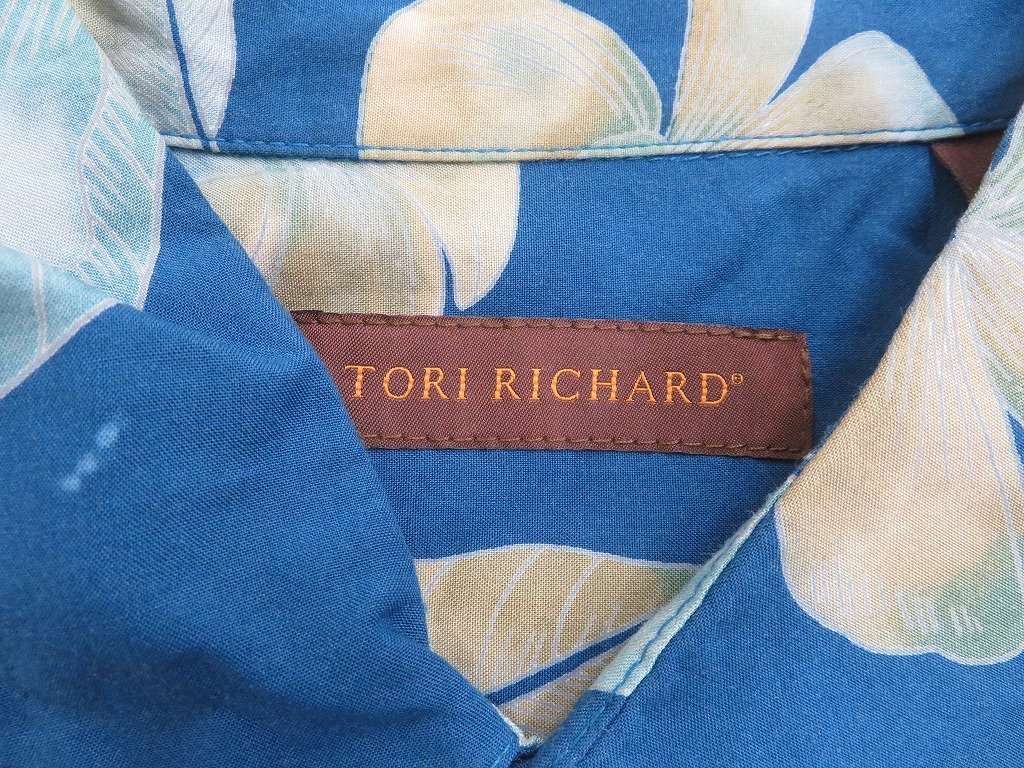 7T5118/トリリチャード 半袖コットンアロハシャツ USA製 TORI RICHARD_画像4