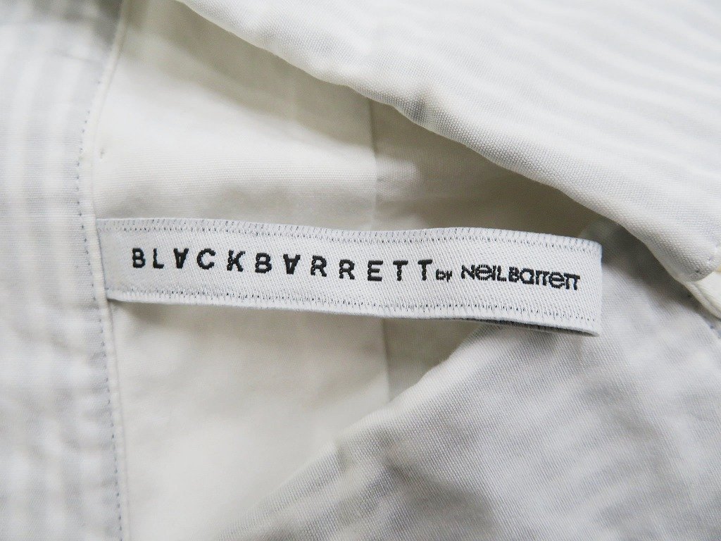 7T5124【クリックポスト対応】BLACKBARRETT by NEIL BARRETT 長袖コットンシャツ ブラックバレットバイニールバレット_画像4