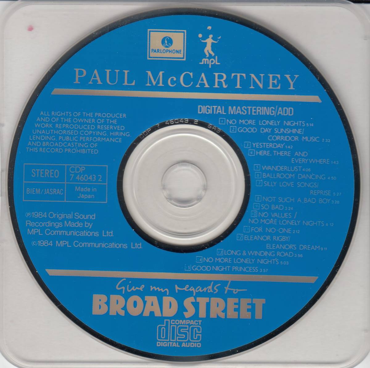 輸 Paul McCartney Give My Regards To Broad Street 初期特殊CDケース商品◆規格番号■CDP-7460432◆送料無料■即決●交渉有_画像3