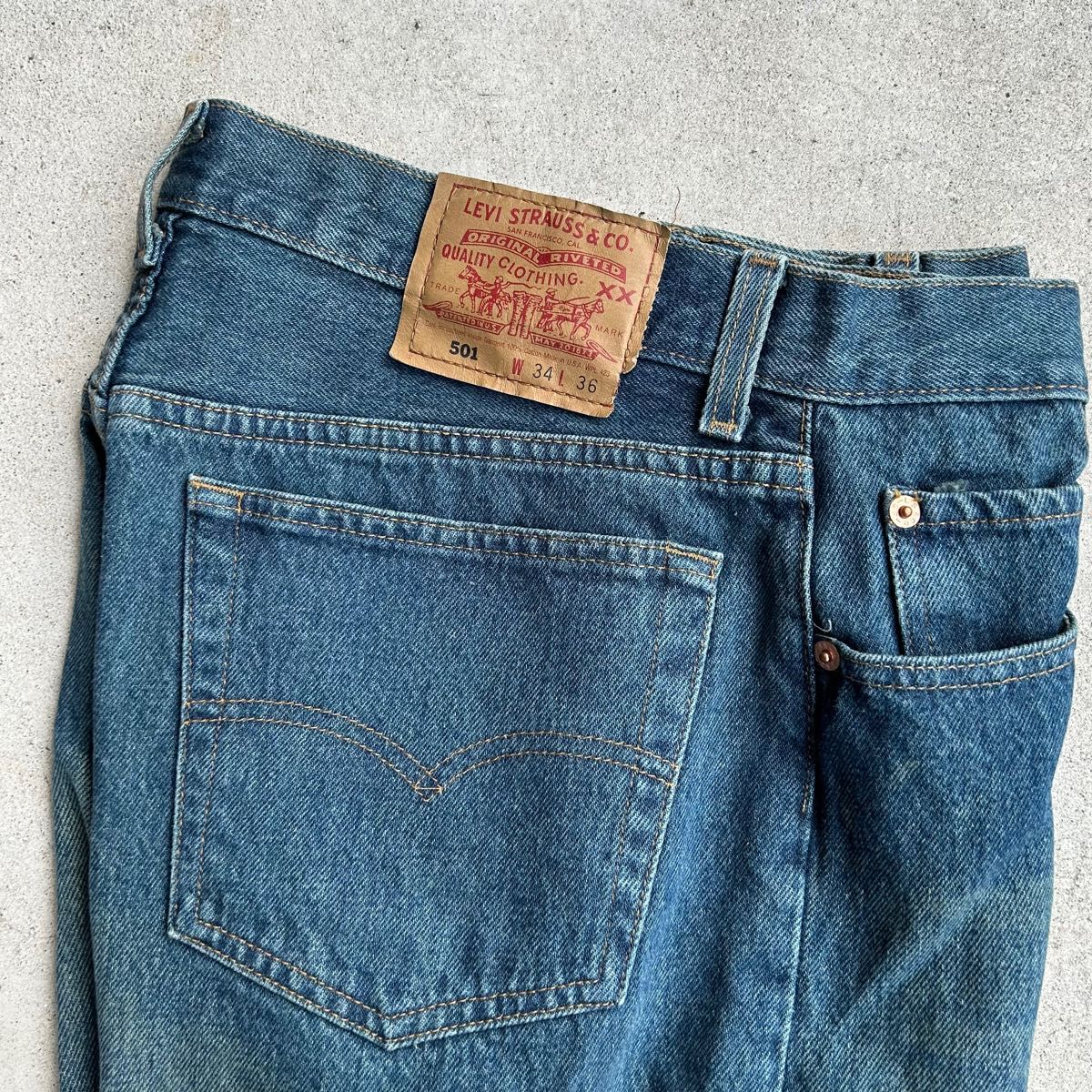 美品90年代 USA製 Levi's 501バレンシア製 デニム 後染め W34